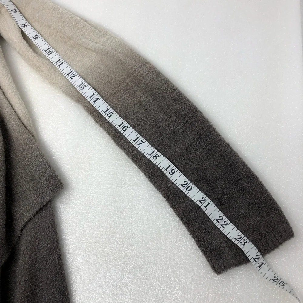 Barefoot Dreams Cardigan Gray Cream Ombré Open Front Size S/M Cozy